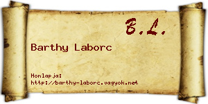 Barthy Laborc névjegykártya